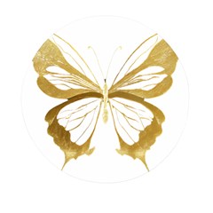 Simulated Gold Leaf Gilded Butterfly Mini Round Pill Box by essentialimage