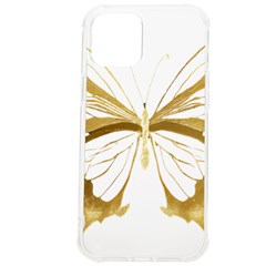 Simulated Gold Leaf Gilded Butterfly Iphone 12 Pro Max Tpu Uv Print Case by essentialimage