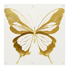 Simulated Gold Leaf Gilded Butterfly Banner And Sign 3  X 3 