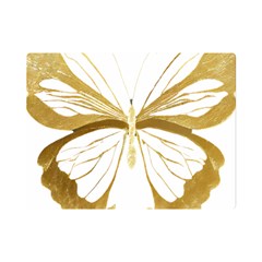 Simulated Gold Leaf Gilded Butterfly Premium Plush Fleece Blanket (mini) by essentialimage