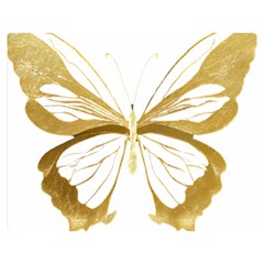 Simulated Gold Leaf Gilded Butterfly Premium Plush Fleece Blanket (medium) by essentialimage