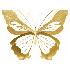 Simulated Gold Leaf Gilded Butterfly Premium Plush Fleece Blanket (extra Small) by essentialimage