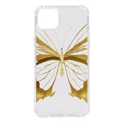 Simulated Gold Leaf Gilded Butterfly Iphone 14 Plus Tpu Uv Print Case by essentialimage