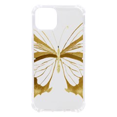 Simulated Gold Leaf Gilded Butterfly Iphone 13 Tpu Uv Print Case by essentialimage