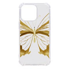 Simulated Gold Leaf Gilded Butterfly Iphone 13 Pro Tpu Uv Print Case by essentialimage