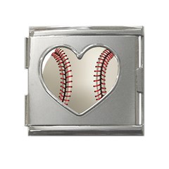 Baseball Mega Link Heart Italian Charm (18mm) by Ket1n9