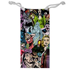 Vintage Horror Collage Pattern Jewelry Bag by Ket1n9