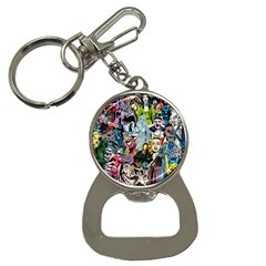 Vintage Horror Collage Pattern Bottle Opener Key Chain by Ket1n9