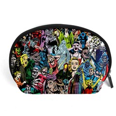 Vintage Horror Collage Pattern Accessory Pouch (large) by Ket1n9