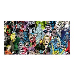 Vintage Horror Collage Pattern Satin Wrap 35  X 70  by Ket1n9