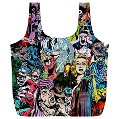 Vintage Horror Collage Pattern Full Print Recycle Bag (xxxl) by Ket1n9