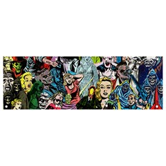 Vintage Horror Collage Pattern Banner And Sign 9  X 3  by Ket1n9