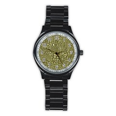 Aligator Skin Stainless Steel Round Watch by Ket1n9