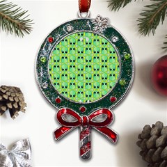 Alien Pattern- Metal X mas Lollipop With Crystal Ornament by Ket1n9