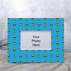 Alien Pattern White Tabletop Photo Frame 4 x6  by Ket1n9