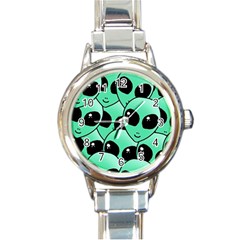 Art Alien Pattern Round Italian Charm Watch by Ket1n9