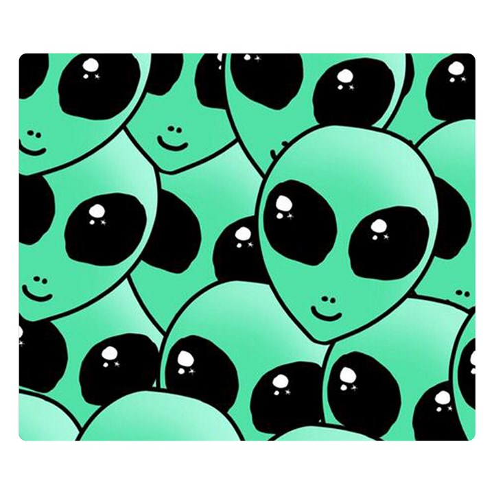 Art Alien Pattern Premium Plush Fleece Blanket (Small)