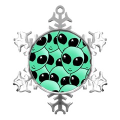 Art Alien Pattern Metal Small Snowflake Ornament by Ket1n9