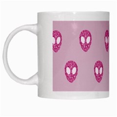 Alien Pattern Pink White Mug by Ket1n9