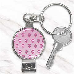 Alien Pattern Pink Nail Clippers Key Chain by Ket1n9