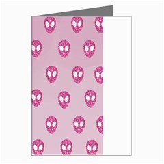 Alien Pattern Pink Greeting Card by Ket1n9