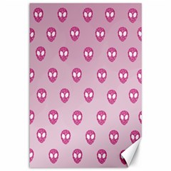 Alien Pattern Pink Canvas 12  X 18  by Ket1n9