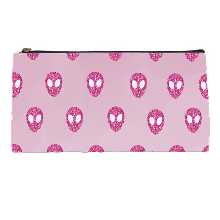 Alien Pattern Pink Pencil Case