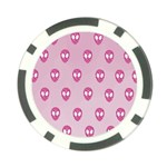 Alien Pattern Pink Poker Chip Card Guard (10 pack) Front