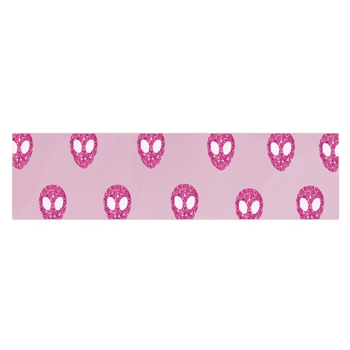 Alien Pattern Pink Oblong Satin Scarf (16  x 60 )