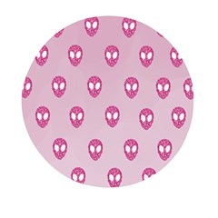 Alien Pattern Pink Mini Round Pill Box by Ket1n9