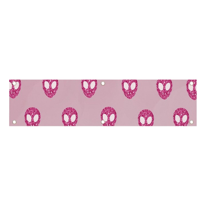 Alien Pattern Pink Banner and Sign 4  x 1 