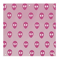 Alien Pattern Pink Banner And Sign 4  X 4  by Ket1n9