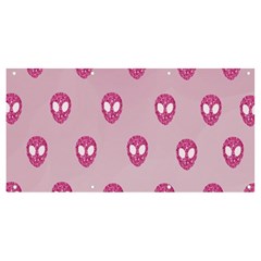 Alien Pattern Pink Banner And Sign 8  X 4  by Ket1n9