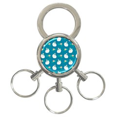 Elegant Swan Pattern With Water Lily Flowers 3-ring Key Chain by Ket1n9