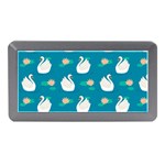 Elegant Swan Pattern With Water Lily Flowers Memory Card Reader (Mini) Front