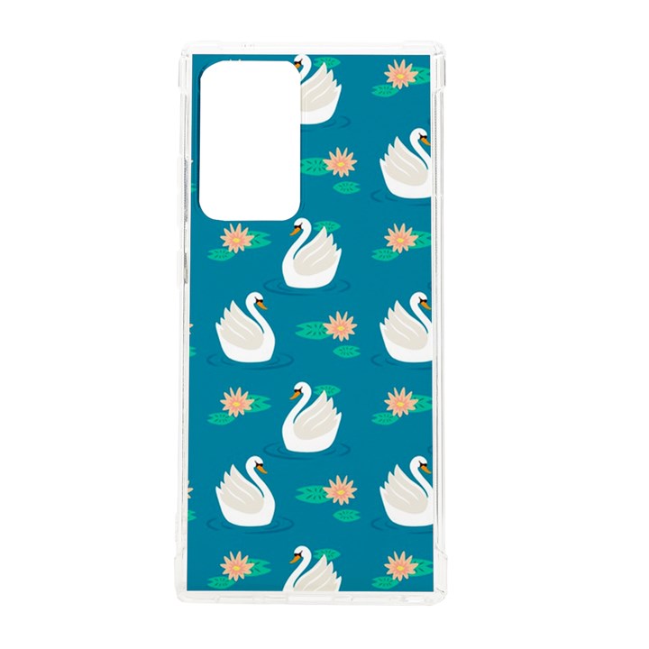 Elegant Swan Pattern With Water Lily Flowers Samsung Galaxy Note 20 Ultra TPU UV Case