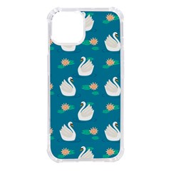 Elegant Swan Pattern With Water Lily Flowers Iphone 14 Tpu Uv Print Case by Ket1n9