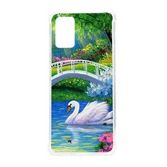 Swan Bird Spring Flowers Trees Lake Pond Landscape Original Aceo Painting Art Samsung Galaxy S20plus 6 7 Inch Tpu Uv Case by Ket1n9