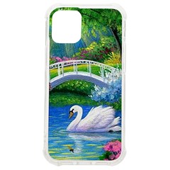 Swan Bird Spring Flowers Trees Lake Pond Landscape Original Aceo Painting Art Iphone 12 Mini Tpu Uv Print Case	 by Ket1n9