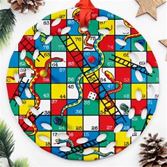 Snakes And Ladders Ornament (round Filigree) by Ket1n9