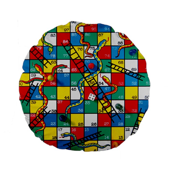 Snakes And Ladders Standard 15  Premium Flano Round Cushions