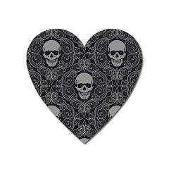 Dark Horror Skulls Pattern Heart Magnet by Ket1n9