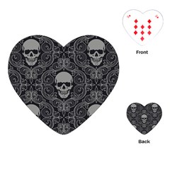 Dark Horror Skulls Pattern Playing Cards Single Design (heart) by Ket1n9