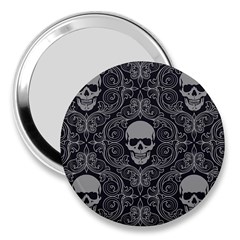 Dark Horror Skulls Pattern 3  Handbag Mirrors by Ket1n9