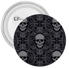 Dark Horror Skulls Pattern 3  Buttons by Ket1n9