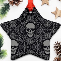 Dark Horror Skulls Pattern Ornament (star) by Ket1n9