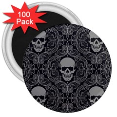 Dark Horror Skulls Pattern 3  Magnets (100 Pack) by Ket1n9