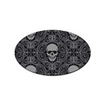 Dark Horror Skulls Pattern Sticker (Oval) Front