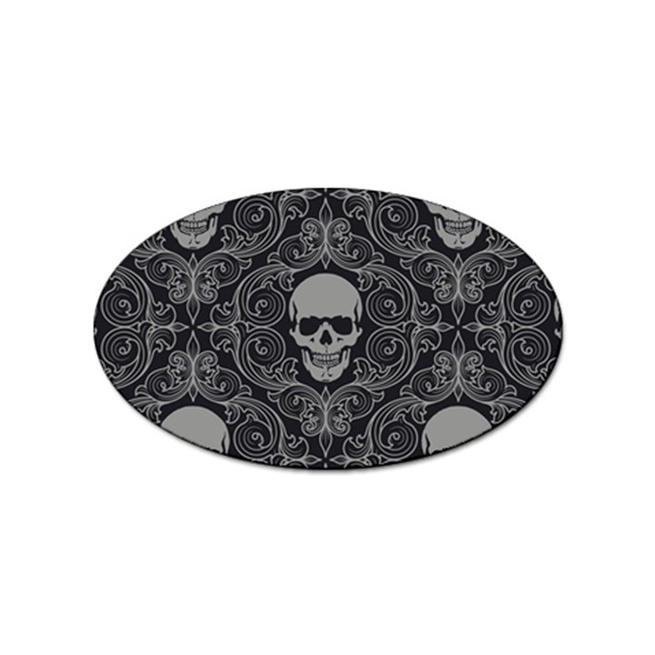 Dark Horror Skulls Pattern Sticker (Oval)