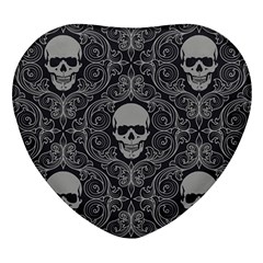 Dark Horror Skulls Pattern Heart Glass Fridge Magnet (4 Pack) by Ket1n9